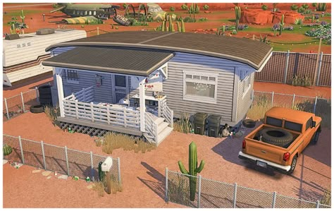 Sims 4 Mobile Home, Sims 4 Trailer House, Sims 4 Trailer, Sims Architecture, Modern Teen Room, Ts4 Lots, Ts4 Builds, Trailer House, The Sims 4 Lots