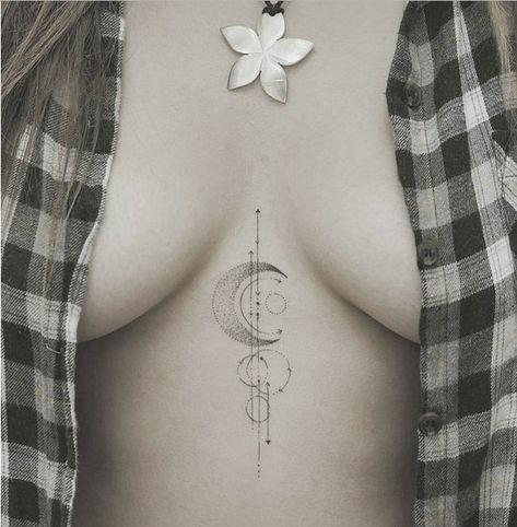 Underboob Tattoo Designs, Underboob Tattoo, Chest Tattoos For Women, Sternum Tattoo, Tattoo Set, 문신 디자인, Trendy Tattoos, Piercing Tattoo, Pretty Tattoos