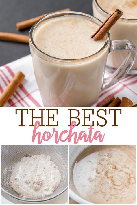 Creamy Horchata Recipe, Hot Horchata Recipe, Instant Pot Horchata, Homemade Horchata Easy, Home Made Horchata, Mexican Milk Drink, Horchata Recipe Mexican Easy, Horchata Recipe With Condensed Milk, How To Make Horchata Easy