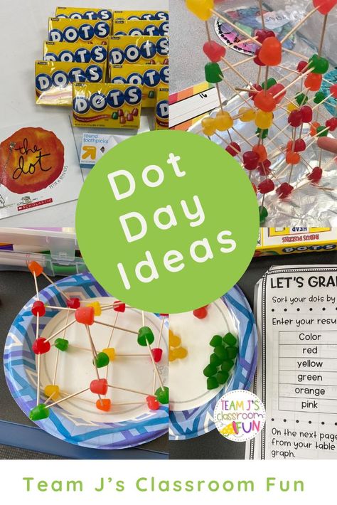 Dot Day Art Kindergarten, Transformation Activities For Preschool, Dot Day 3rd Grade, Dot Day Decorations, Dot Day Activities 3rd Grade, Dot Day Activities 1st Grade, Dot Day Stem Activities, Dot Day Ideas, Dot Day Activities