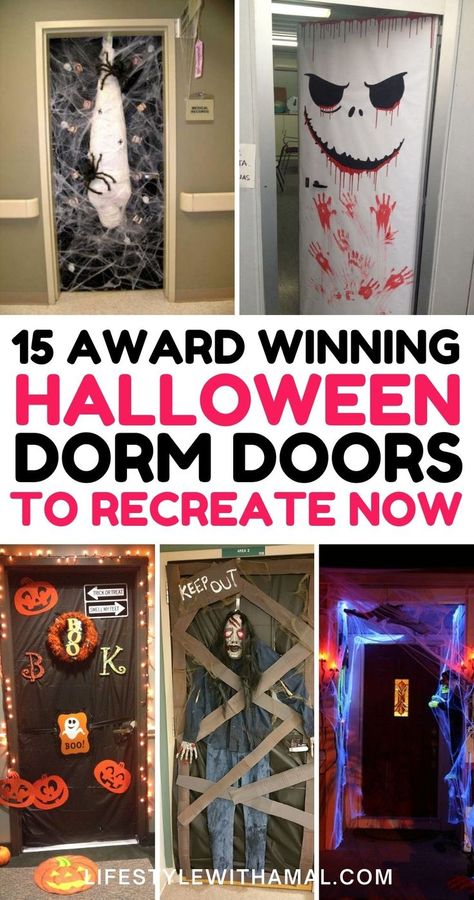 Door Decoration Ideas For Halloween, Halloween Decor For Door, Diy Door Halloween Decorations, Diy Door Decor Halloween, Door Ideas For Halloween, Spooky Doors For Halloween, Best Halloween Door Contest, Scary Doors For Halloween, Decorating Doors For Halloween