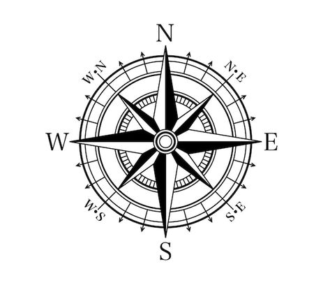 Premium Vector | Compass on a white background arrow navigation vector Compass Vector, Map Compass, Compass Logo, Wind Rose, Compass Design, Compass Rose, Facade House, Compass Tattoo, Vector Photo