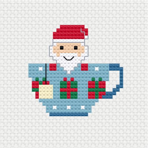 Cross Stitch Christmas Card Patterns Free, Cross Stitch Mini Patterns, Small Christmas Cross Stitch Patterns, Teacup Cross Stitch, Cross Stitch Christmas Cards, Snowflake Cross Stitch, Holiday Cross Stitch Patterns, Cross Stitch Pattern Maker, Santa Cross Stitch