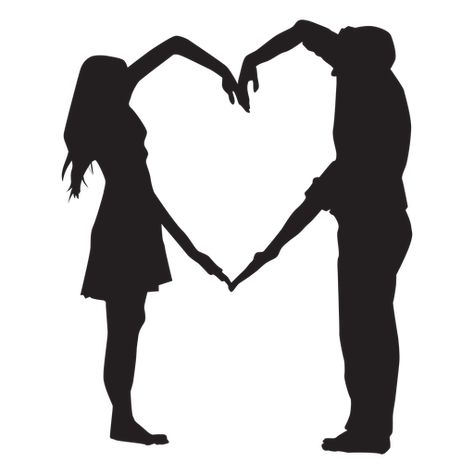 Couple Shilloute, Transférer Des Photos, Heart Silhouette, Couple Heart, Idee Cricut, Easy Love Drawings, Couple Silhouette, Siluete Umane, Silhouette Painting