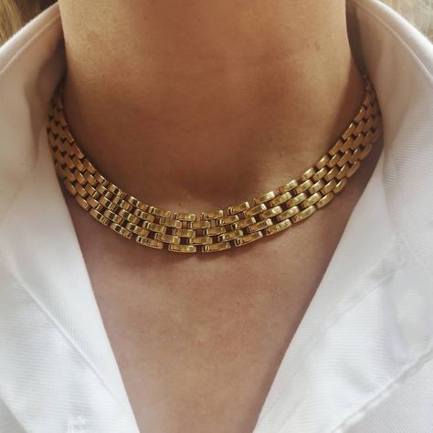 Cartier Gold Necklace, Gold Vintage Necklace, Cartier Necklace Gold, Cartier Gold, Cartier Necklace, Solid Brick, Modern Gold Jewelry, Jewelry Set Design, Fancy Jewellery Designs