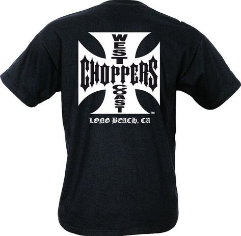 JTL eBay-template - Tyro Verkäuferseite WCC West Coast Choppers T-Shirt Iron Cross Black An absolute must-have for all fans of West Coast Choppers: the T-shirt with a cool Iron Cross logo by WCC is an indispensable classic among bikers and customizers. The simple short-sleeved shirt is enhanced by the typical iron cross on the front and back.   The shirt itself is very much like the WCC founder Jesse James: simple but meaningful. In his many television appearances, Jesse James embodied values ??such as modesty and determination, which is also represented and supported by his large fan base. If you also have the iron cross of West Coast Choppers in your heart, this shirt is perfect to represent your belives whether you ride a motorcycle or wear the textiles at work. Jesse James pursues the West Coast Choppers Tshirt, West Coast Choppers Logo, West Coast Logo, 90s Skater Fashion, West Coast Style, Cross Logo, West Coast Choppers, Kind Of Blue, Cross Shirts