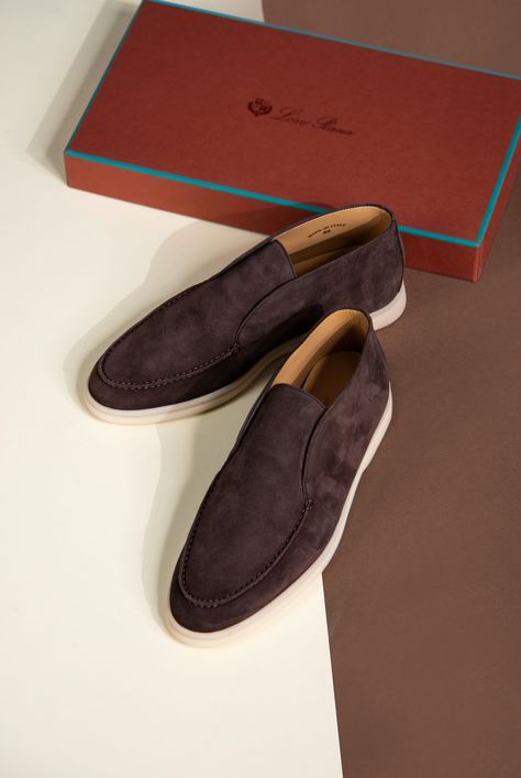 Loro Piana Open Walk Suede in Chocolate Loro Piana Open Walk, Future Board, Digital Identity, Photography Bags, Ootd Inspo, Outdoor Running, Old Money Style, Crocodile Leather, Men Fashion Casual Outfits