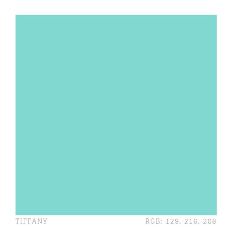 Tiffany robin egg blue (Pantone 1837) was introduced by the company in their first catalogue in 1837. Since that time, Tiffany blue has been used in all branding, advertising, and packaging. The colour is produced as a private custom colour by Pantone, the number being the year of Tiffany's foundation. As a trademarked colour, it is not publicly available. Hex: #81D8D0 CMYK: 40, 0, 4, 15. Tiffany colour brand illustration by Zena O’Connor. Tiffany Color Wallpaper, Tiffany Blue Color Palette, Aqua Marine Color, Blue Color Hex, Tiffany Blue Paint, Tiffany Blue Wallpapers, Tiffany Blue Background, Tiffany Color, Blue Pantone