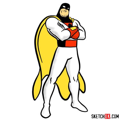 How to draw Space Ghost - Step by step drawing tutorials Saturday Cartoon, Alex Toth, Space Ghost, Space Drawings, Hanna Barbera Cartoons, Golden Age Comics, Ghost Cartoon, Morning Cartoon, Classic Cartoon Characters