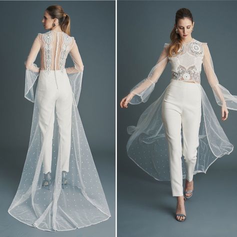 Wedding Dress Suit Combo, Masculine Wedding Dresses, Half Suit Half Dress Wedding, Woman’s Wedding Suit, Fem Wedding Suit, Wedding Dresses Nonbinary, Wedding Dresses For Masculine Women, Genderless Wedding Outfit, Wedding Outfit Nonbinary