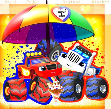 Machines Art, Blaze The Monster Machine, Blaze And The Monster Machines, Rainbow Heart, Random Things, Random Stuff, Rainbow, Cars, Quick Saves