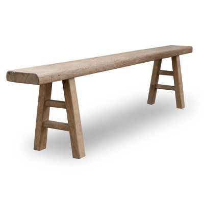 Add versatility to your indoor or outdoor area with benches by Lily's Living. Set this bench in the living room, bedroom, kitchen, office or any room where you would like to gather together with friends and family. The timeless design, combined with a weathered natural wood finish, perfectly matches many styles. Intricate detailing is meticulously sculpted by hand and each line and curve carefully placed to accentuate its wooden surface. Complete your home with furniture from Lily's Living! | Lo Bench Entryway Shoe Storage, Bed End Bench Wood, End Of Bed Wood Bench, Bench Ideas Indoor, Long Entryway Bench, Long Entryway, Apartment Size Furniture, Seattle Apartment, Wood Benches