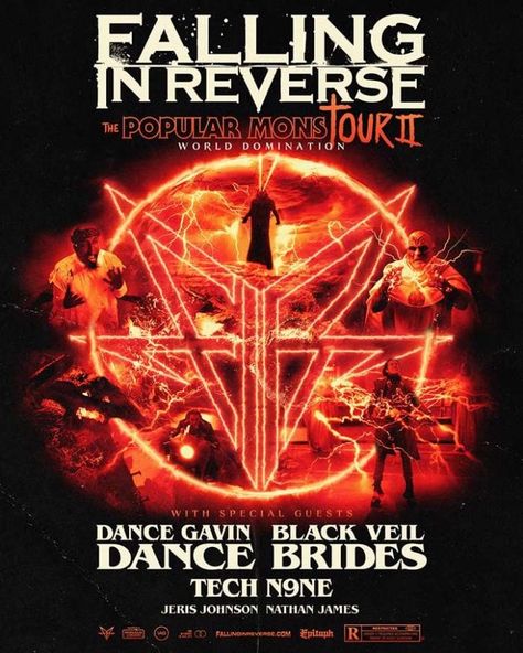 Falling In Reverse Logo, Popular Monster, Tech N9ne, Ronnie Radke, Workout Songs, Local Bands, Metal Albums, Falling In Reverse, Veil Brides