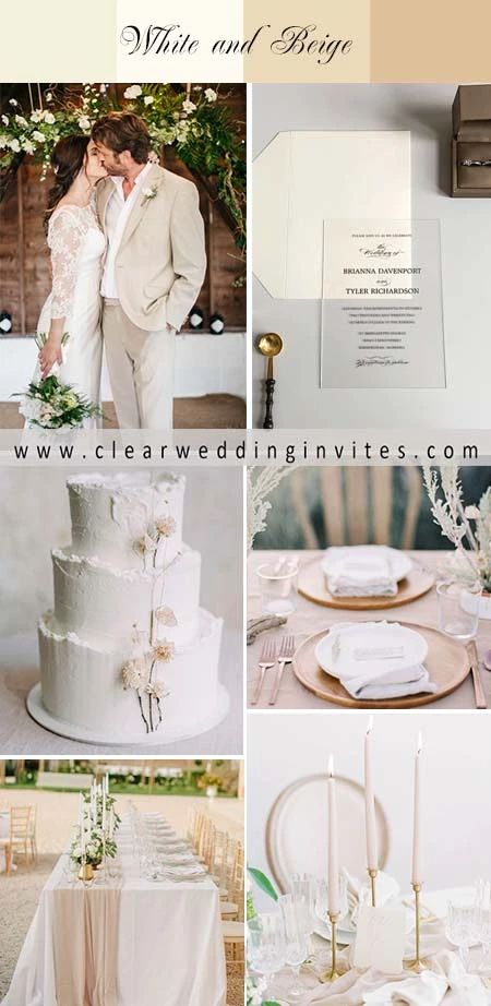 8 Elegant and Classic White and Beige Wedding Ideas – Clear Wedding Invites White And Gold Wedding Color Palette, White And Beige Wedding Theme, Beige And White Wedding, Beige Wedding Decor, White And Beige Wedding, Wedding Color Schemes Gold, Beige Wedding Theme, Wedding Cermony, Brown Theme