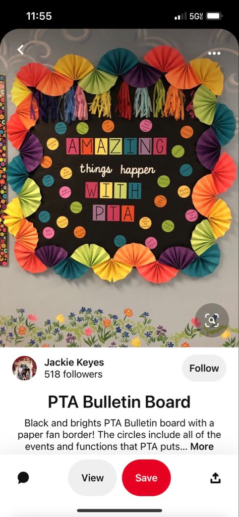 Display Board Border Ideas, Board Border Ideas, Pta Bulletin Boards, Border Ideas, Colorful Borders, Paper Fan, Class Room, Borders For Paper, Paper Fans