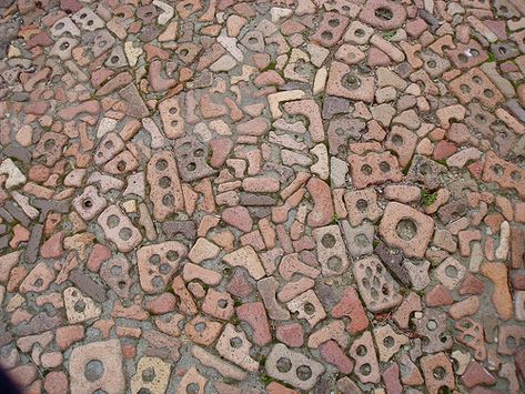 Mosaic Patio, Brick Wall Texture, Brick Path, Recycled Brick, Walkways Paths, Brick Texture, Garden Walkway, Brick Patios, Garden Pathway