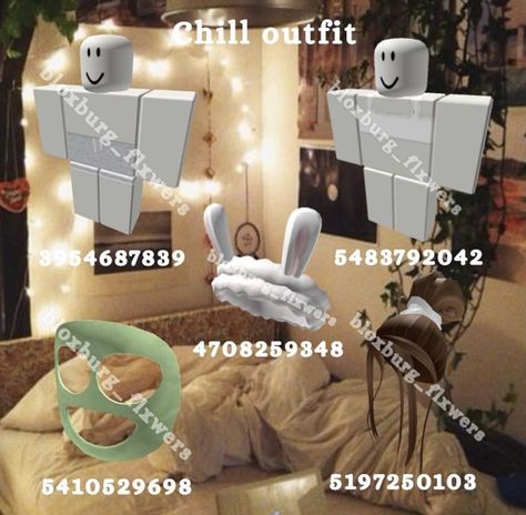 Aesthetic Clothes Codes Bloxburg, Bloxburg Bed Outfit Codes, Sleeping Outfit Codes Bloxburg, Chill Outfit Codes Bloxburg, Bloxburg Bath Robe Codes, Bloxburg Code Pjs, Chill Outfits Bloxburg Codes, Bloxburg Codes For Outfits Pjs, Bloxburg Sports Bra Codes