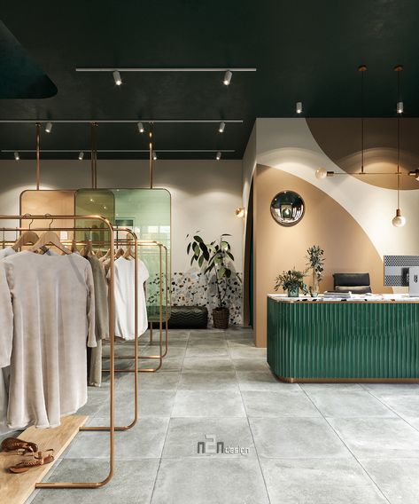 CLOTHING STORE - VN - 2021 on Behance Botique Interiors, Luxury Clothing Store, Butik Design, Retail Store Interior Design, Clothing Store Interior, Clothing Store Design, Store Design Boutique, Retail Interior Design, Retail Store Interior