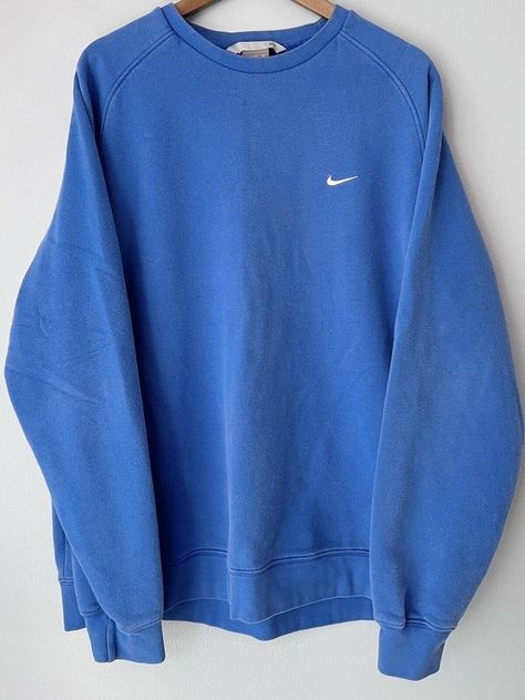 Nike Crewneck, Cute Nike Outfits, Outfits For School, Blue Crewneck, Cute Outfits For School, Nike Sweater, Cute Preppy Outfits, Nike Sweatshirts, Cute Sweatshirts