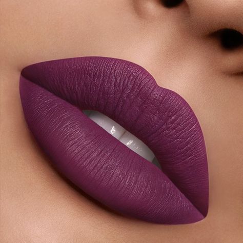 Purple Lipstick Looks, Purple Lipstick Makeup, Dark Lipstick Shades, Mouth Makeup, Violet Lipstick, Nabla Cosmetics, Lips Painting, Lipstick Nail, Lipstick Nails