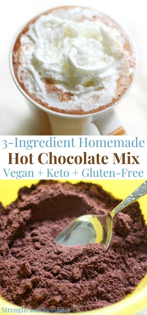 dry hot cocoa mix with 3 ingredients Hot Cocoa Mix With Coconut Milk Powder, Sugar Free Hot Cocoa Mix Recipe Dry, Keto Hot Chocolate Mix Recipe Dry, Keto Hot Cocoa Mix Recipe, Dairy Free Hot Cocoa Mix Recipe, Sugar Free Hot Chocolate Mix Recipe Dry, Diy Hot Chocolate Mix Recipes, Keto Hot Chocolate Mix Recipe, Coconut Powder Recipes