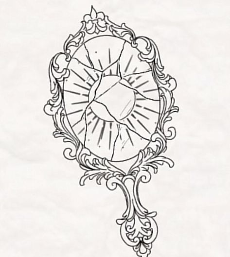 Mirror Tattoos, Hero Tattoo, Tattoo Outline, Dreamcatcher Tattoo, Tiny Tattoos, Tattoo Drawings, Old World, Tattoos And Piercings, Drawing Sketches