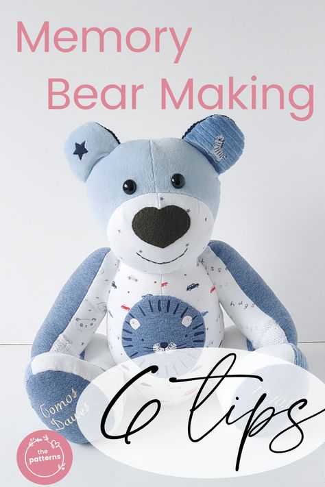 Crochet Baby Teddy, Bear Patterns Free Sewing, Teddy Bear Ideas, Memory Bears Pattern Free, Remembrance Bear, Bear Patterns Sewing, Crochet Making, Memorial Items, Teddy Bear Patterns Free