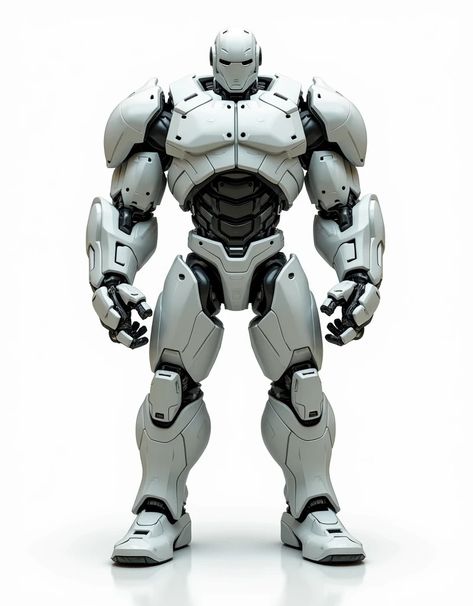 Generate a concept in AI，AI，Half Body，Mecha like Marvel's Hulk fullcolor white a - SeaArt AI Sci Fi Robot Concept Art, Sci-fi Armor Concept, Hulk Armor, Sci Fi Robots, Mech Concept Art, White Armor, Space Armor, Mecha Armor, Arcee Transformers