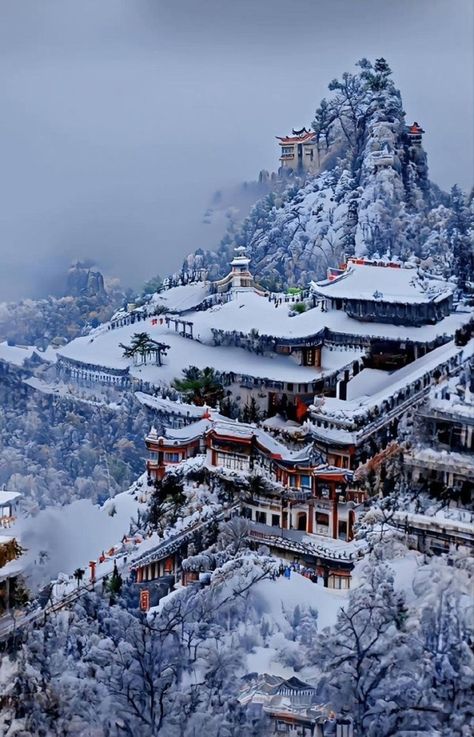 Support me please ⤵️ Laojun Mountain, China Scenery, Mountain China, Winter Landscape Photography, Ancient Chinese Architecture, Best Vacation Destinations, Asian Architecture, Nature Architecture, Scenery Nature