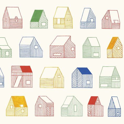 House Illustration, Landscape Illustration, Design Graphique, Art Paint, Linocut, Drawing Inspiration, Illustration Design, Mood Board, Pattern Design