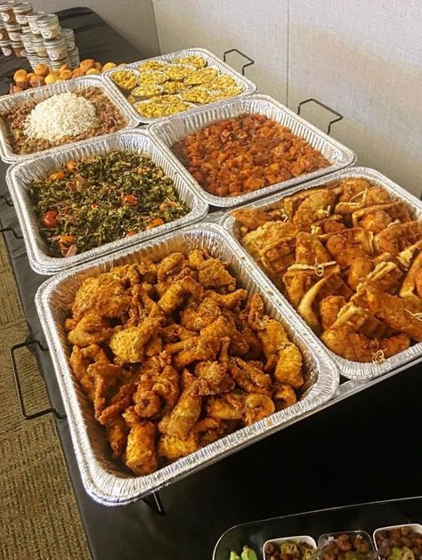 Soul Food Plates For Sale, Food Plates For Sale Ideas, Soul Food Catering, Wedding Buffet Food, Different Foods, Party Food Buffet, Soul Food Dinner, Reception Food, Catering Menu