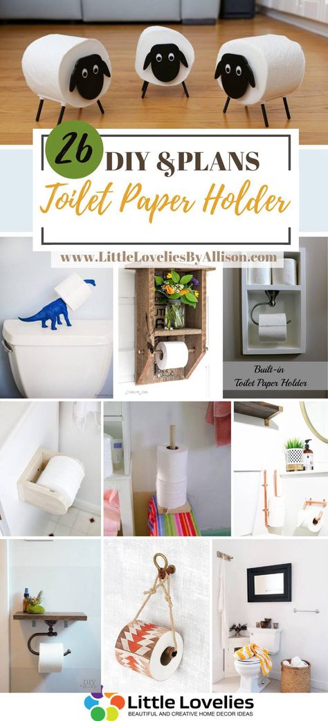 Are you tired of your current toilet paper holder? I understand how you feel. I have been there. One quick fix would be to make your very own toilet paper holder. I have made a list containing 26 creative DIY toilet paper holder ideas that you can make for your home. I’m sure you’ll find a suitable one. 1. Simple Toilet Paper Holder This kind oftoilet paper holder is best suitable for places like shops or #ToiletPaper Diy Freestanding Toilet Paper Holder, Toilet Paper Wall Storage, Toilet Paper Holder Ideas Diy, Fun Toilet Paper Holder, Diy Toilet Paper Holder Simple, Unique Toilet Paper Holder Diy, Toilet Tissue Holder Ideas, Toilet Roll Holder Diy, Diy Toilet Paper Storage