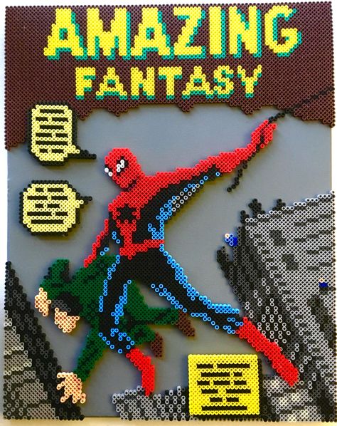 Beadsprite - Comic Book Cover Perler Bead Book, Deadpool Perler Beads Pattern, Spiderman Cross Stitch, Doom Perler Beads, X Men Perler Beads, Daredevil Perler Beads, Bioshock Perler Beads, Piskel Art, 3d Perler Bead