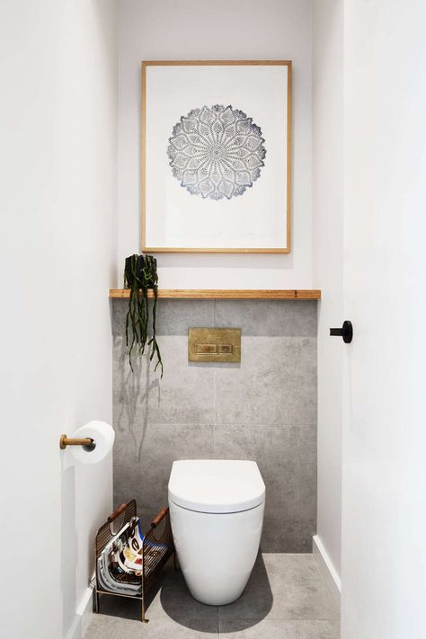 Malvern Project by Cranberry Design | HomeAdore Small Toilet Design, Klein Toilet, Small Downstairs Toilet, Toilet Room Decor, Wc Design, Small Toilet Room, Guest Toilet, Downstairs Toilet, Modern Toilet