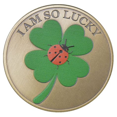 PRICES MAY VARY. ➤Unique Design: This brass lucky coin features a beautiful four-leaf clover and a lucky ladybug on one side and a powerful affirmation on the other. The coin measures 1.57 inches in diameter, making it the perfect size for carrying with you wherever you go. ➤Premium Quality: Crafted from high-quality brass, this lucky coin is durable and long-lasting. The smooth surface and polished finish add to the luxurious look and feel of the coin. ➤Positive Affirmation: The engraved text o Lucky Ladybug, Ladybug Design, Fruit Stickers, Lucky Wallpaper, Good Luck Charms, Lucky Symbols, Lucky Me, Pot Luck, Lucky Shirt