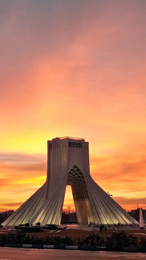 Azadi Tower | Tehran | Iran Freedom Tower Iran, Iran Aesthetic Wallpaper, Azadi Tower Tehran, Iran Wallpaper, Persian Flag, Iran Aesthetic, Azadi Tower, Iranian Flag, Arabian Nights Aesthetic