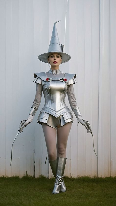 Tin Man Costume For Women, Diy Tin Man, Diy Tin Man Costume, Tin Man Costume, Tin Man Costumes, Style 2025, Shiny Boots, Easy Diy Ideas, Glinda The Good Witch