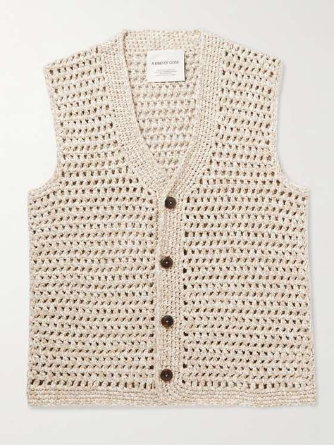 Create for JJ and Me - use cream yarn Crochet Button Vest, Sweater Vest With Buttons, Crochet Vest Pattern Free, Vest With Buttons, Vest Pattern Free, Crochet Button, Button Vest, Vest For Men, Sweater Vest Mens