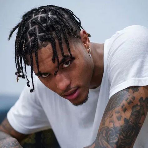 Short Box Braids For Men, Black Guy Braids, Single Braids For Men, Braid Styles For Men With Fade, Junior Bridesmaid Hair, Face Lighting, Box Braids Men, Braids Men, Kelly Oubre