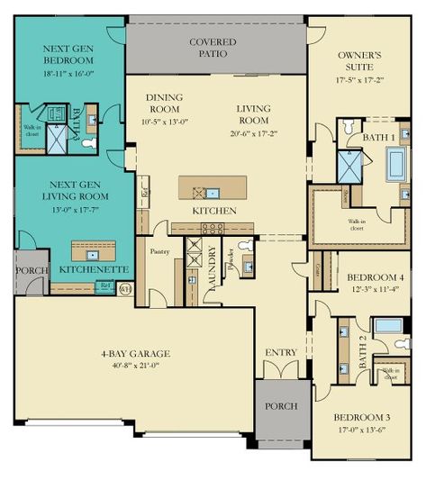 Cabin Layout, Next Gen Homes, Multigenerational House Plans, Multigenerational House, Florida Winter, Granny Pods, 2d Floor Plan, 3d Floor Plans, In-law Apartment