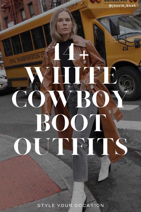 White Slouchy Boots Outfit, White Cowgirl Boot Outfit, Style White Cowboy Boots, Cowboy Booties Outfit, White Cowgirl Boots Outfit, Cowboy Boots Outfit Fall, Cowboy Boots Outfit Winter, White Cowboy Boots Outfit, Short Cowboy Boots Outfit