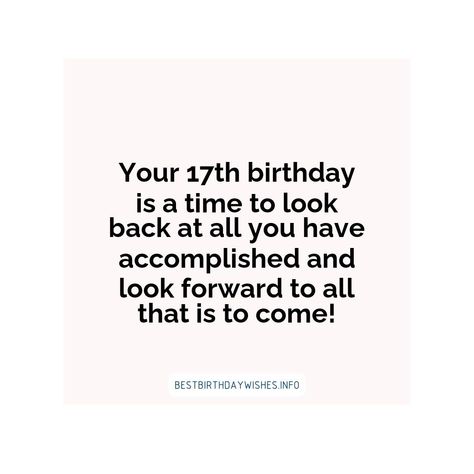 If you're looking for the perfect way to celebrate a special 17th birthday, look no further than these 17 inspiring quotes. Each one has been speciall... | # #BirthdayWishes Check more at https://www.ehindijokes.com/inspiring-quotes-happy-17th-birthday/ Birthday 17, Birthday Look, Happy 17th Birthday, Quotes Happy, 17th Birthday, Lock Screen, Screen Wallpaper, Inspiring Quotes, Happy Quotes