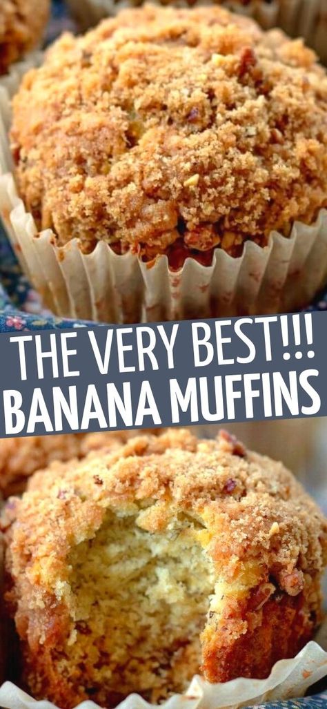 Banana Muffins Crumb Topping, Banana Crumb Muffins Recipe, Banana Crumb Muffins All Recipes, Moist Banana Bread Muffins Easy, Coffee Cake Banana Bread Muffins, Mayo Banana Muffins, Easy Banana Nut Muffins Recipe, Banana Bread Muffins With Crumble, Moist Banana Muffins Sour Cream