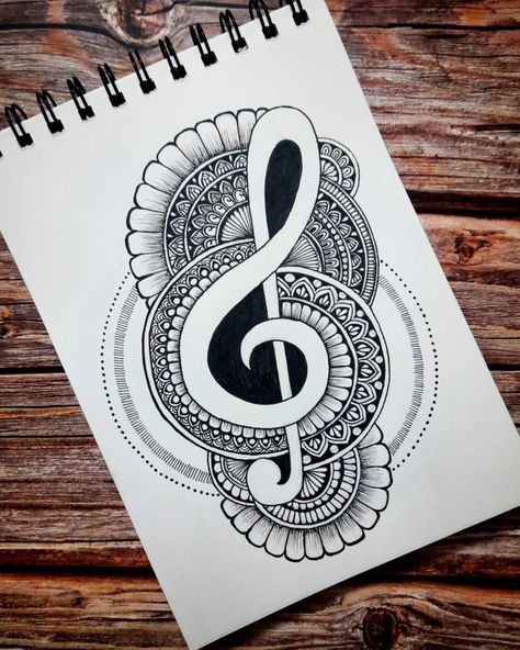 Easy Music Doodle Art, Mandala Unique Design, Mandala Art Music, Music Mandala Art, Mandala Art Unique Designs, Aeroplane Drawing, Unique Mandala Drawing, Music Mandala, Doodle Art Letters