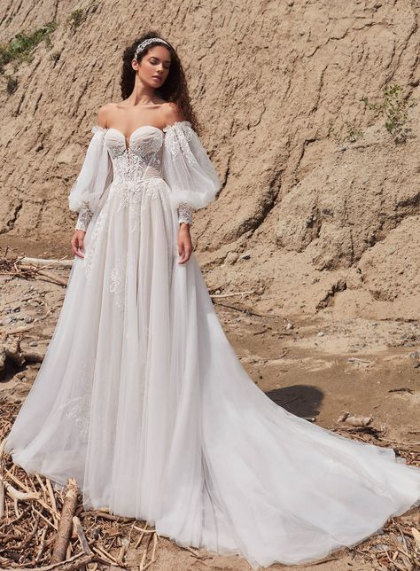 Soft Natural Kibbe Wedding Dress, Elegant Wedding Dress A Line, Wedding Dress A Line Lace, Cottagecore Wedding Dresses, Simple Satin Wedding Dress, Cottagecore Wedding, Calla Blanche, Strapless Lace Wedding Dress, Wedding Dress A Line