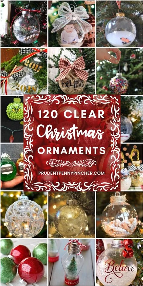 Clear Glass Christmas Ornaments, Clear Christmas Ornaments, Clear Ornaments, Ornaments To Make, Christmas Ornaments Diy, Diy Ornaments, Christmas Ornaments Homemade, Christmas Craft Ideas, Ornament Ideas