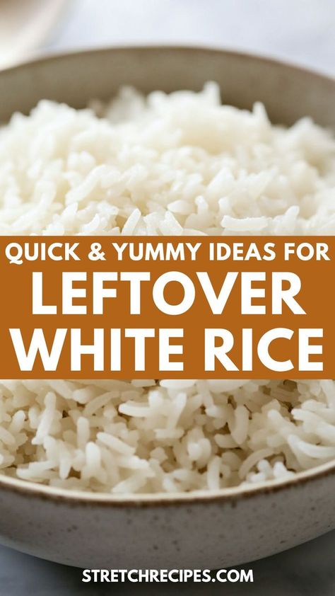 What to do with leftover white rice? Check out these fantastic ideas for turning your leftovers into flavorful meals! Find easy leftover white rice recipes that are perfect for repurposing your rice. Save and visit for more leftover white rice ideas! Leftover White Rice Recipes, Leftover White Rice, Rice Breakfast Recipes, Rice Ideas, Best Rice Recipe, Leftover Rice Recipes, White Rice Recipes, Flavorful Meals, Healthy Rice