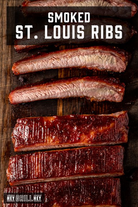 Smoked Ribs In Smoker Traeger, St Louis Ribs Smoker Recipe, Ribs On Smoker, Ribs In Electric Smoker, Sweet Rub Recipe, Smoked St Louis Style Ribs, Smoked St Louis Ribs, St Louis Ribs Recipe, Smoker Ribs