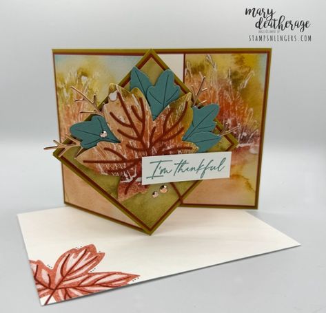 Stampin’ Up! Thoughtful Autumn Diamond Flip Fold Card with Video for Creative Creases #88 | Stamps – n - Lingers Georgia Atlanta, Card Folds, Fun Folds, Card Crafting, Creation Crafts, Card Techniques, Cat Holidays, Little Doodles, Craft Artists