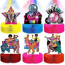 Disco Party Decorations 70s, 80s 90s Theme Party, 90s Theme Party Decorations, 70s Party Decorations, Kids Party Centerpieces, Music Party Decorations, Disco Theme Party, 3d Table, 80th Birthday Decorations